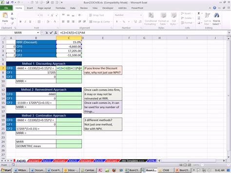 Image result for Modified Internal Rate of Return Excel