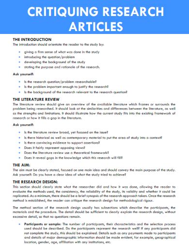 Toradh íomhá ar Article Critique Paper Example
