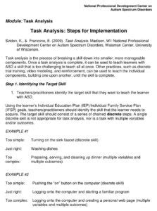 Image result for Example of a Task Analysis for a Child with Autism