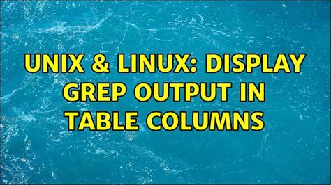 Toradh íomhá ar Unix Terminal Table Display