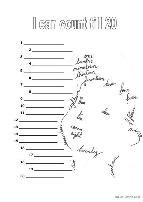 Image result for ESL Numbers Worksheets for Adults