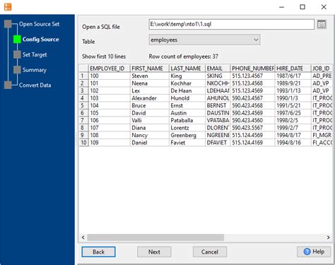 Toradh íomhá ar SQL Wizard Import