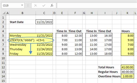 Image result for Time Card Excel-Formula