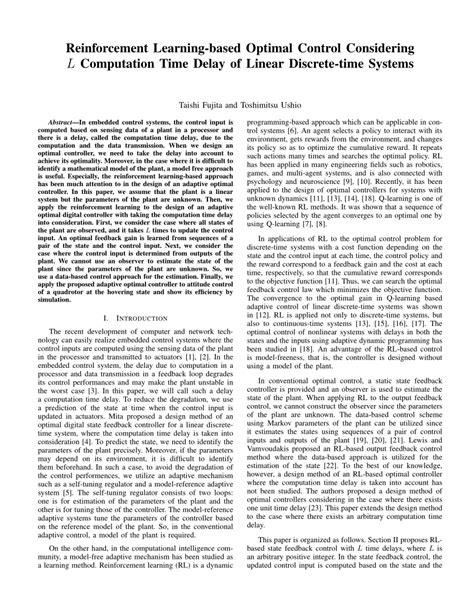 Image result for Reinforcement Learning Optimal Control