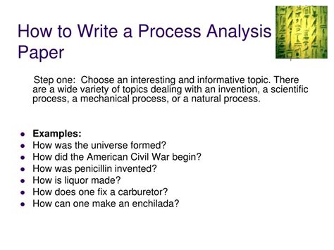 Process Analysis Topic Sentence に対する画像結果