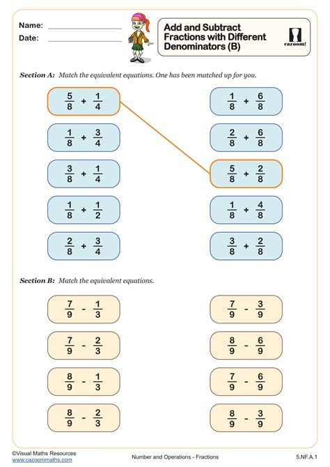 Math Pages for 5th Grade Printable Adding Fractions-க்கான படிம முடிவு