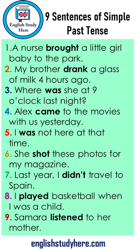 Image result for Definition of Simple Past Tense with Examples