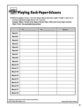 Image result for Rock Paper Scissors Probability Worksheet