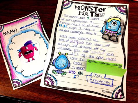 Résultat d’images pour Monster Descriptive Writing