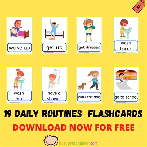 Image result for Daily Routine FlashCards