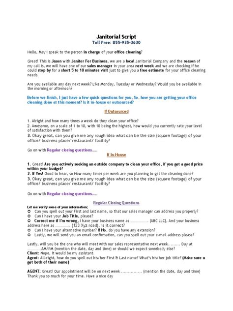 Image result for Janitorial Script