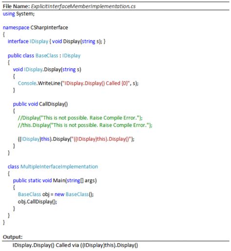 Afbeeldingsresultaten voor C# Interface Example