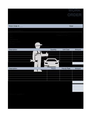 Toradh íomhá ar Auto Mechanic Work Order Template