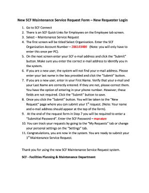 Toradh íomhá ar Fixture Maintenance Service Request Form