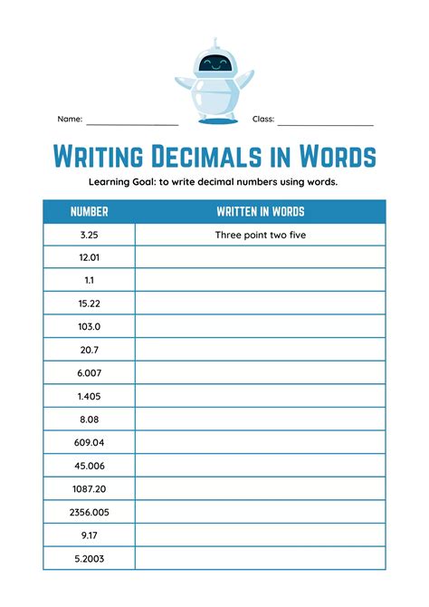 Image result for Writing Decimal Numbers Worksheet