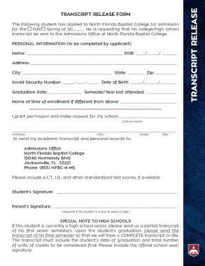 Image result for Transcript Release Form