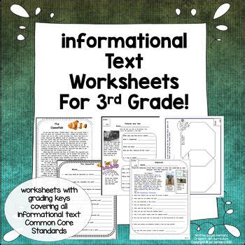 Image result for Informational Text Worksheets 3rd Grade