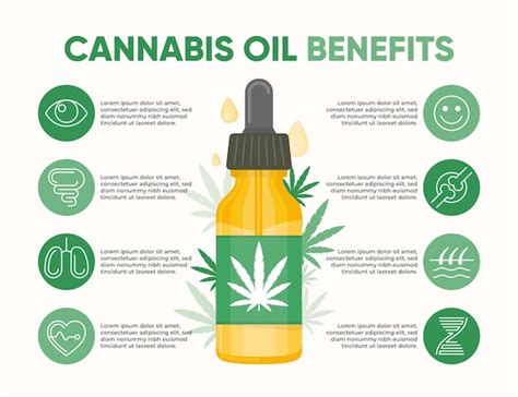 Free Vector | Medical cannabis oil benefits infographic