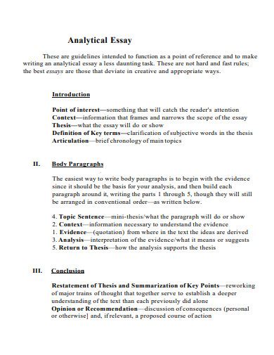 Image result for Analytical Essay Example