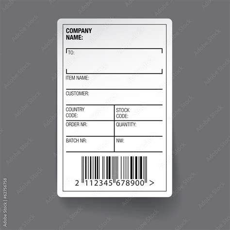 Barcode label template vector Stock Vector | Adobe Stock