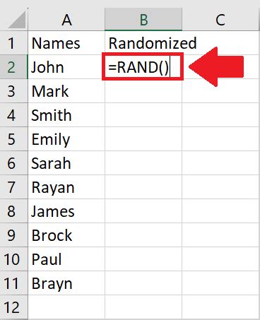 Image result for How to Randomize Names in Excel
