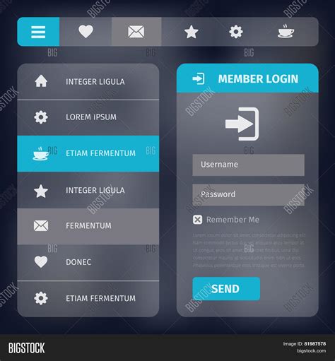 Image result for User Interface Main Menu Template