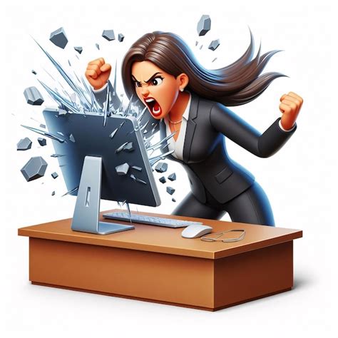 Toradh íomhá ar Angry Computer Screen