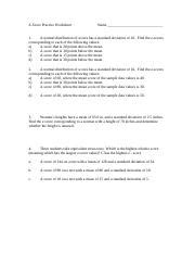تصویر کا نتیجہ برائے Z-Score Practice Worksheet