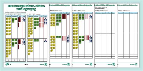 Image result for 5 Digit Column Addition