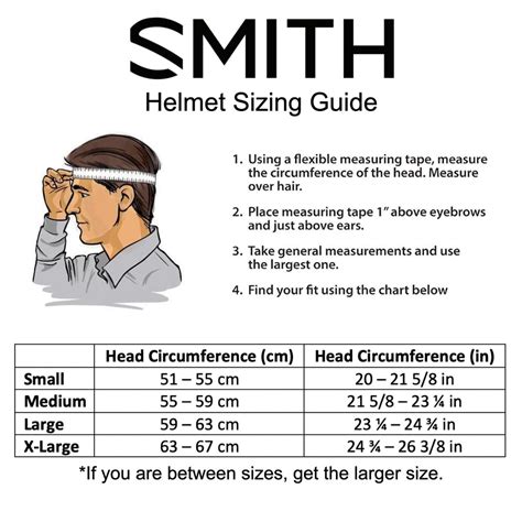 Image result for Smith Helmet Size Chart