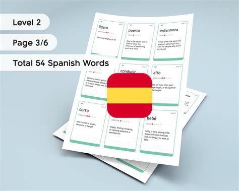 Image result for Spanish Words Flash Cards Printable