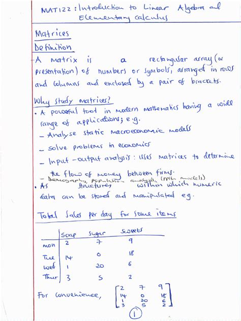 Toradh íomhá ar Linear Algebra Lecture Notes PPT