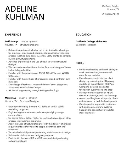 Image result for Structural Designer Resume Examples