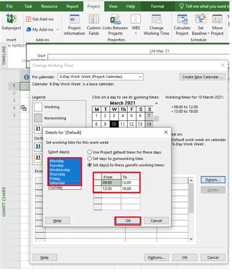 Image result for Make Non Working Days in Working Days Microsoft Project 2007