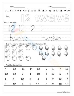 Image result for Worksheet On Number 12