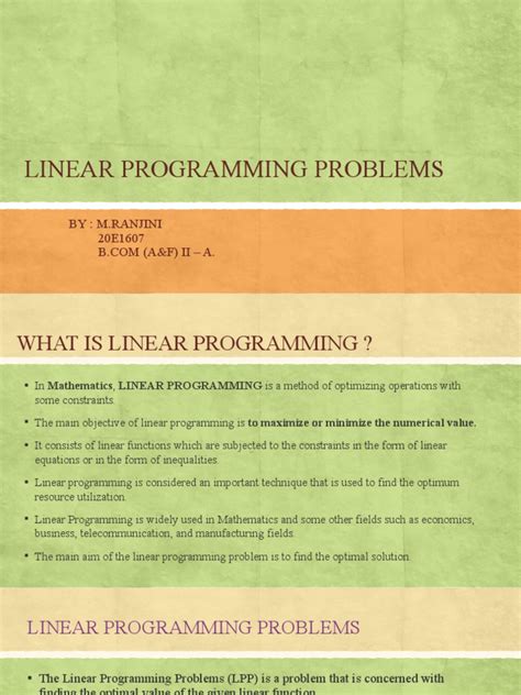 Image result for Linear Programming Sample Problems