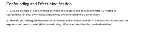 Image result for Effect Modification vs Confounding