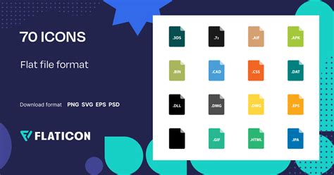 Flat file format Icon Pack | 70 .SVG Icons