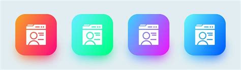 Profile solid icon in square gradient colors. User signs vector ...