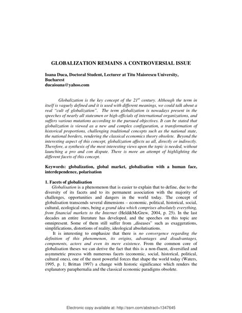 Image result for Two Problems of Researching Globalization