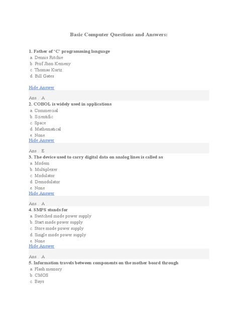 Image result for Computer Exam Questions and Answers