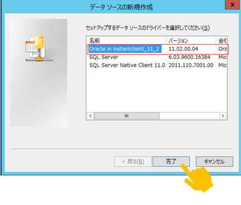 ODBC-Oracle に対する画像結果