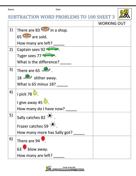 2nd Grade Math Subtraction Word Problems に対する画像結果