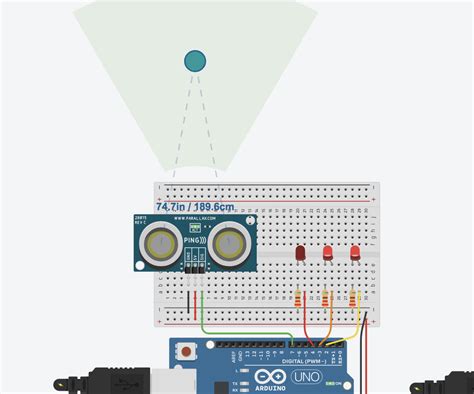 Toradh íomhá ar IR Sensor Arduino Tinker CAD