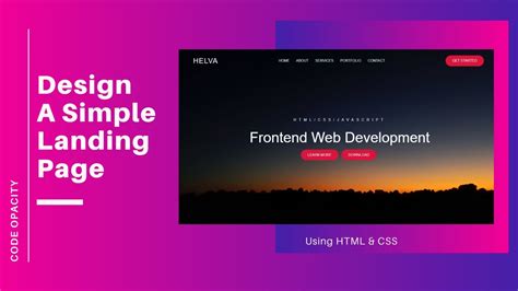 Image result for Landing Page Source Code in HTML and CSS