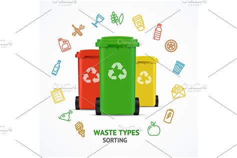 Toradh íomhá ar Waste Sorting. Types