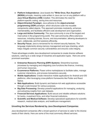 Toradh íomhá ar Services Pffered by Java Developers