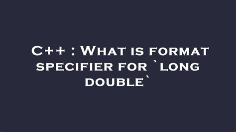 Toradh íomhá ar Format Specifier for Long Int