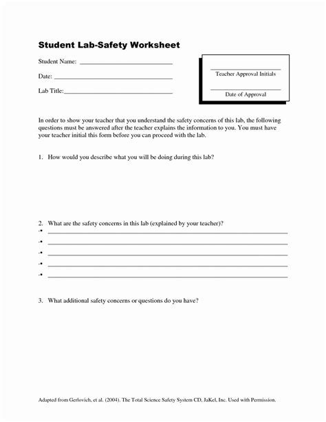 Image result for Lab Safety Worksheet PDF