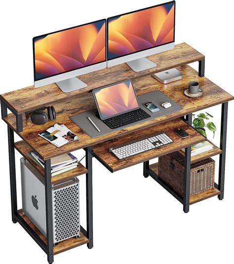 Small Computer Desk with Keyboard Tray Monitor Stand에 대한 이미지 결과